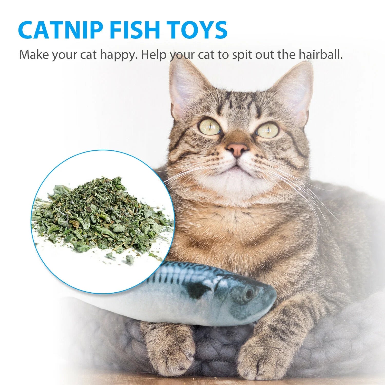 5 Pack Realistic Fish Cat Toys Simulation Interactive Catnip Plush Toys for Cats Pets Exercise